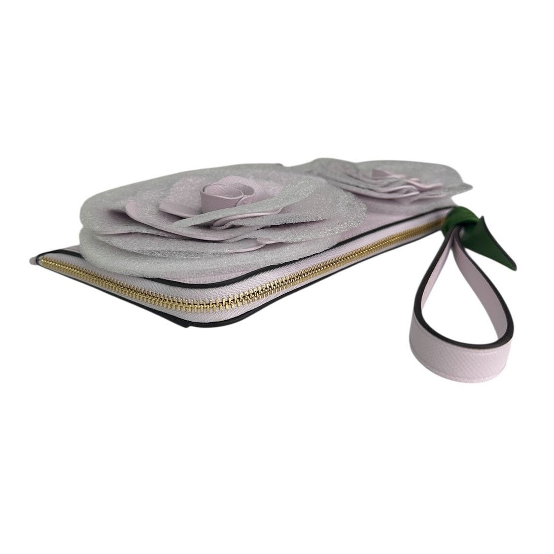Kate Spade Kate Spade Flora Flower Medium L-Zip Wristlet Pale Amethyst Size ONE SIZE - 9 Thumbnail