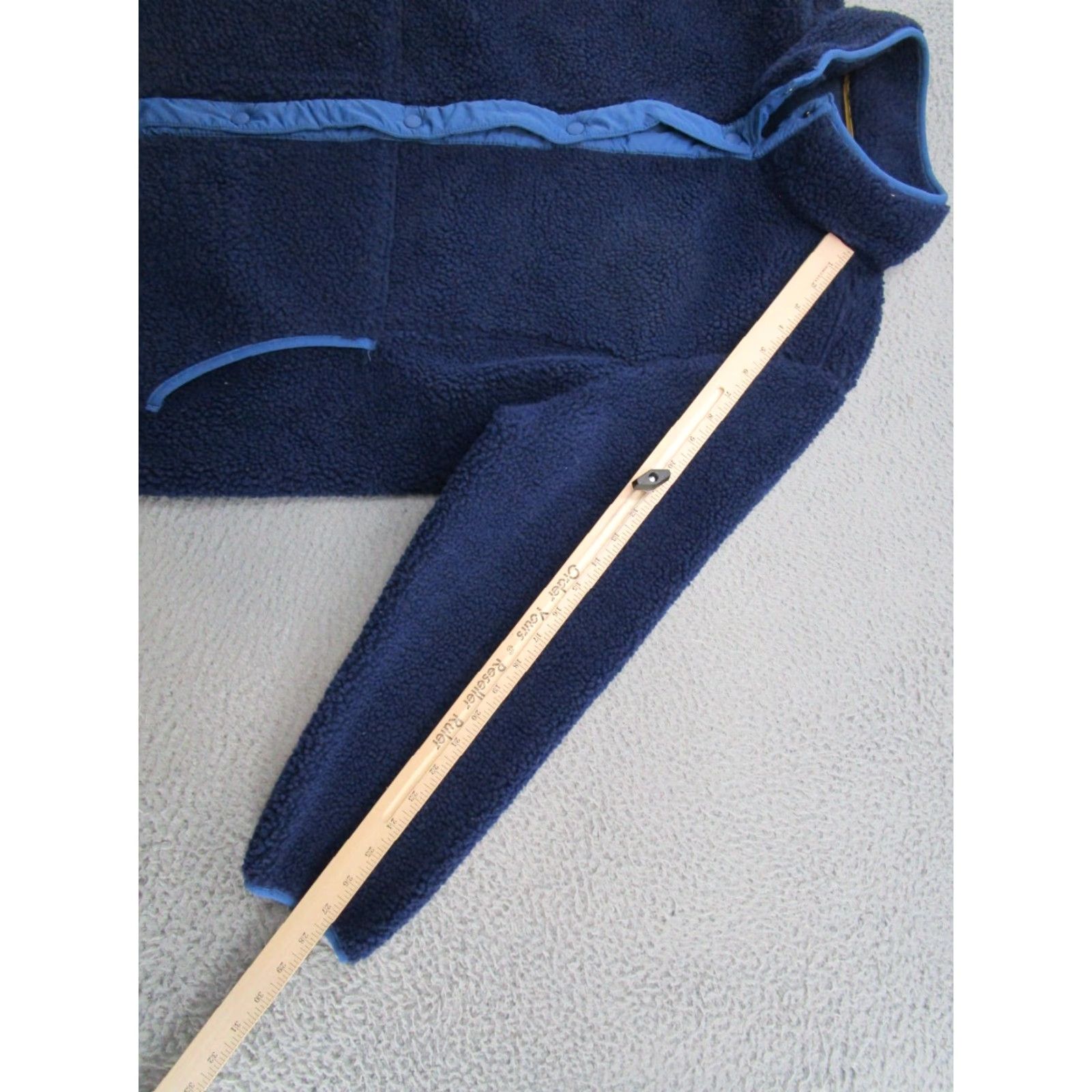 Lands' End Lands' End Women's Plus Size 1X Sherpa Pile Fleece Jacket Blue Full Zip Outdoor Pockets Size XL / US 12-14 / IT 48-50 - 7 Thumbnail
