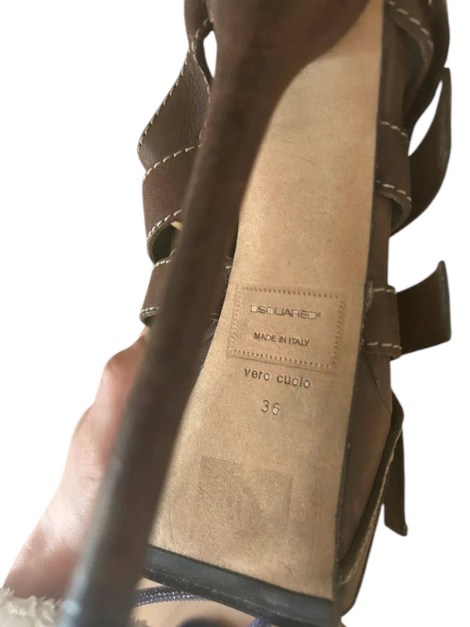 Dsquared2 Dsquared² Brown Harness Platform Stiletto Sandals Size US 5 / IT 35 - 3 Thumbnail