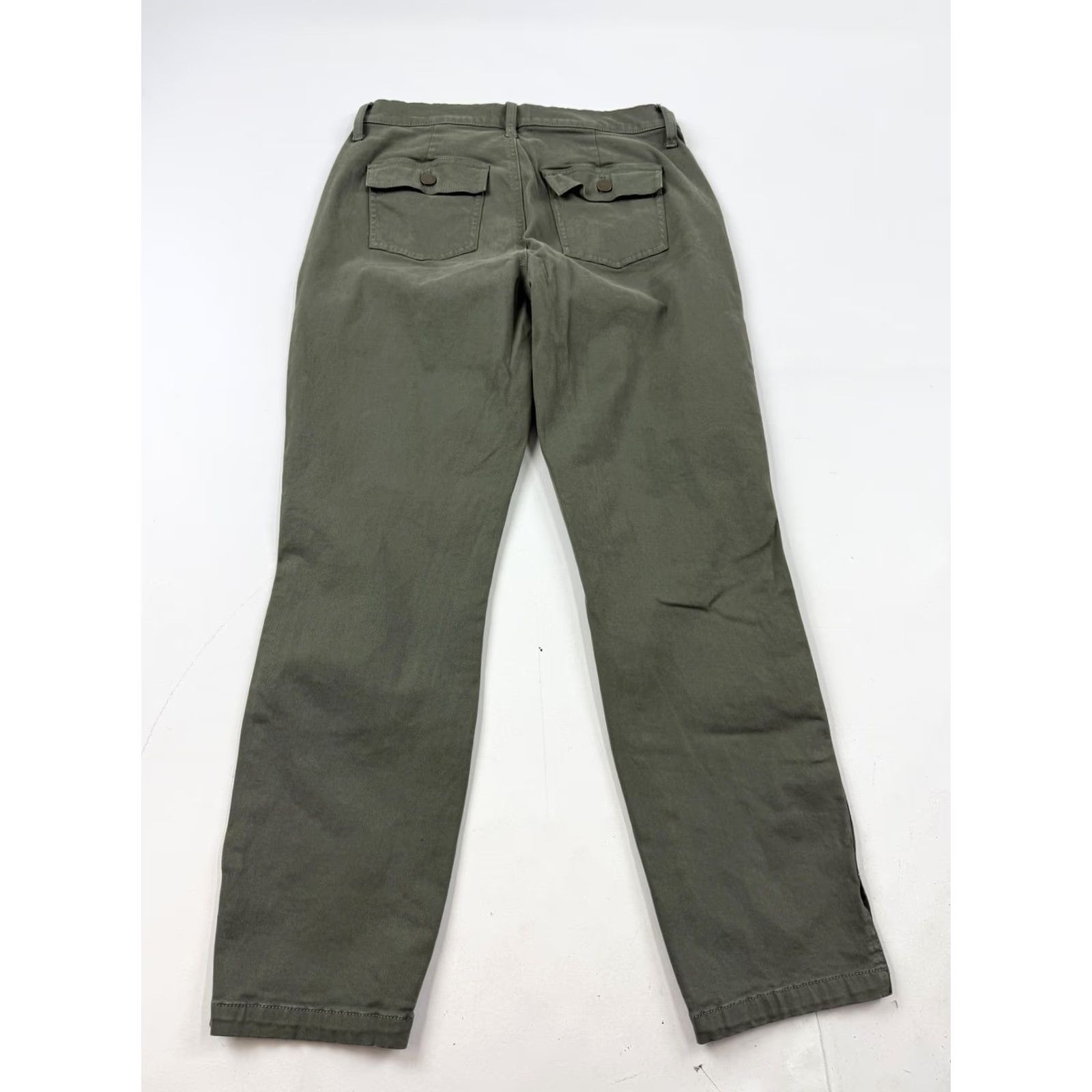 Vintage EVEREVE Pants Womens 28 Green Chino Straight Leg Twill Adjustable Hem Casual Size 28" / US 6 / IT 42 - 6 Thumbnail