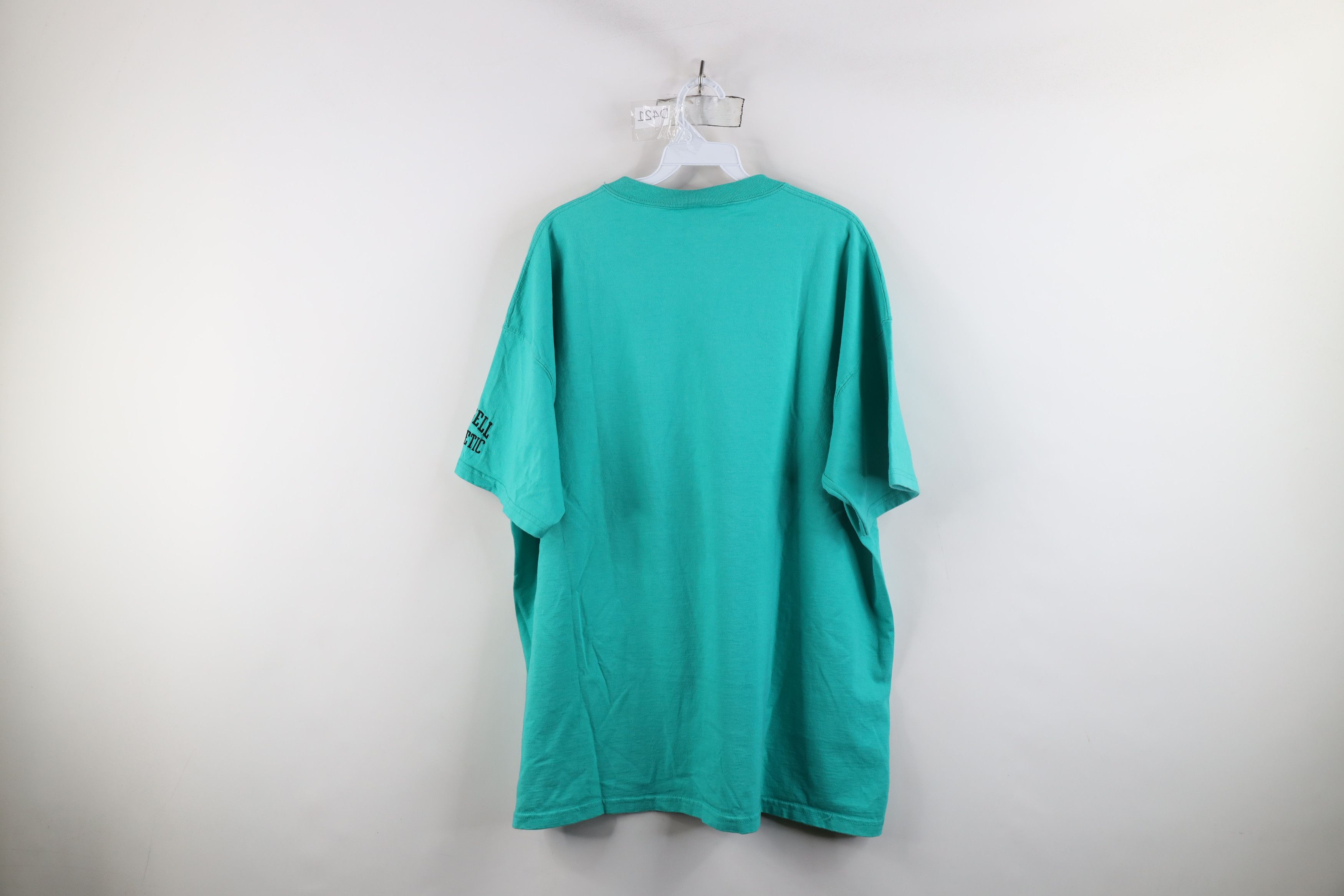Russell Athletic × Vintage Vintage 90s Russell Athletic Heavyweight Cotton T-Shirt Teal Size US XL / EU 56 / 4 - 11 Thumbnail