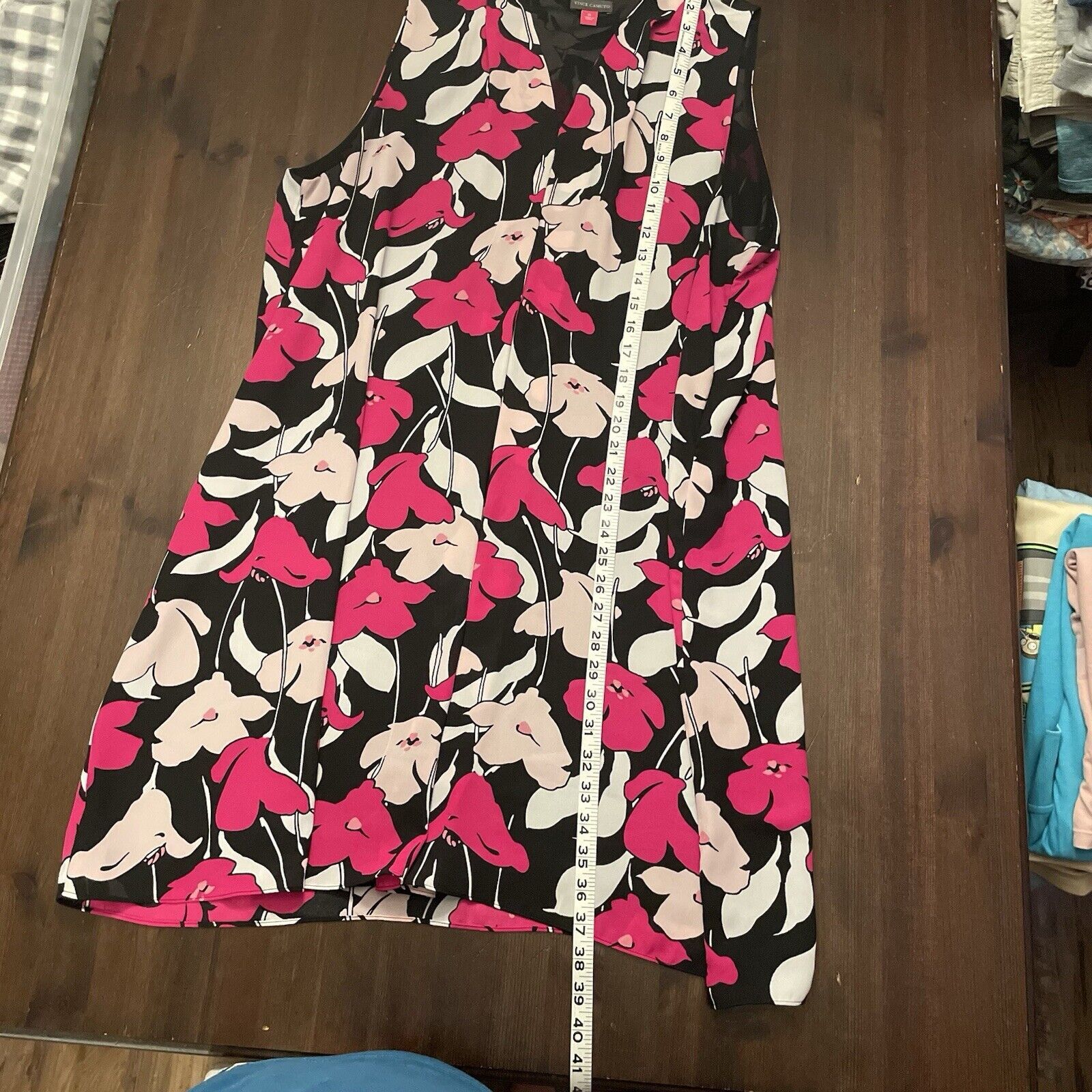Vince Camuto Vince Camuto Sleeveless Floral Shift Dress Black Pink XL Size XL / US 12-14 / IT 48-50 - 7 Thumbnail