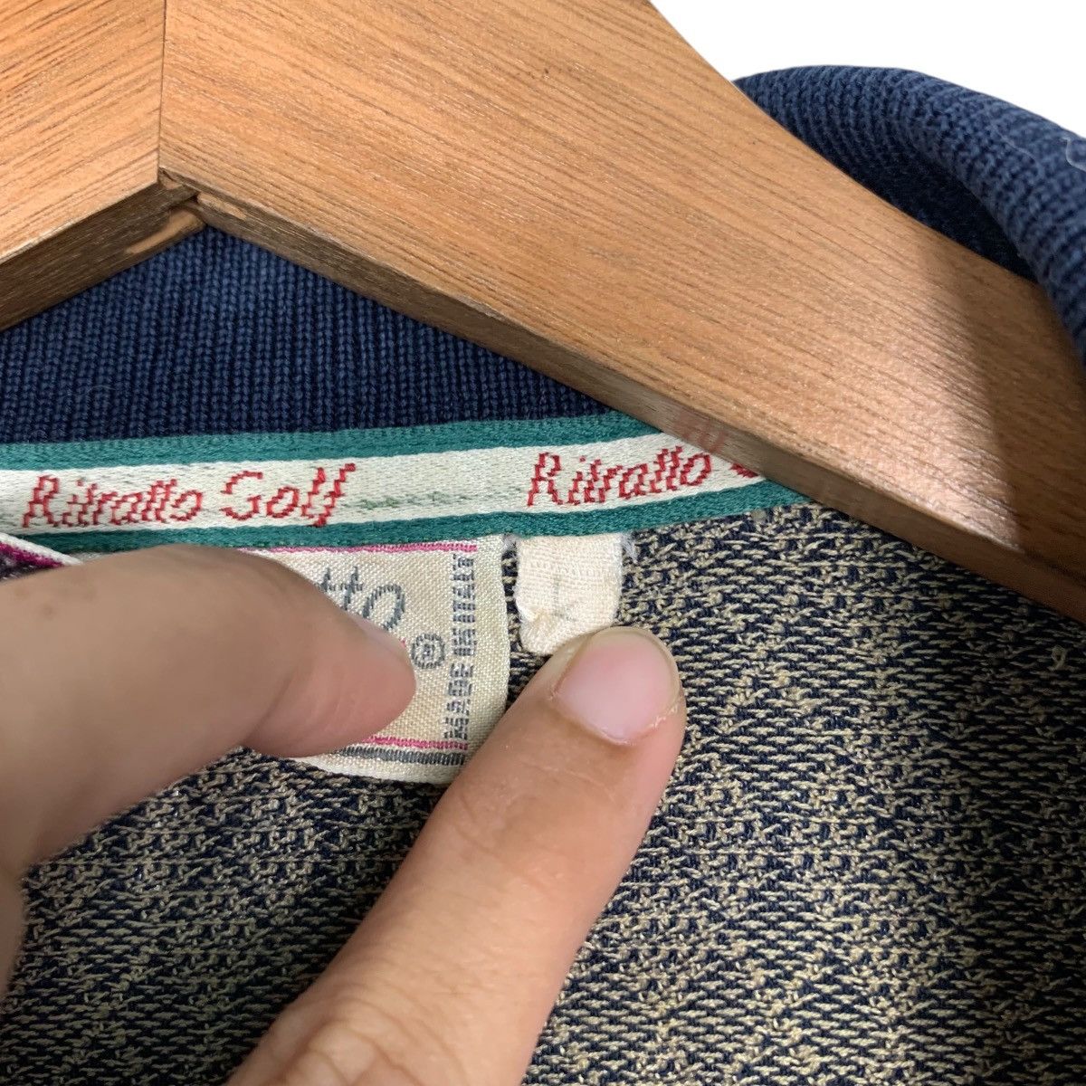 Vintage RITRATTO GOLF Overprint Long Sleeve Polos #1562-C70 Size US L / EU 52-54 / 3 - 14 Thumbnail