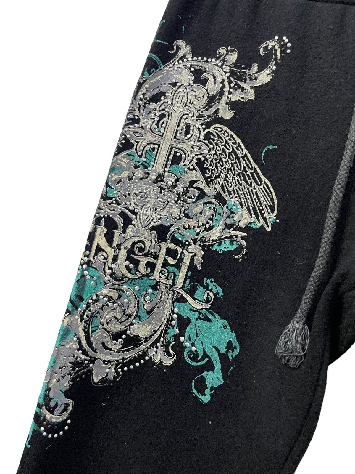 Affliction × Ed Hardy × Japanese Brand Vintage Ichioku Japan Goth Swarovski Flared Sweat Pants Size US 30 / EU 46 - 5 Thumbnail