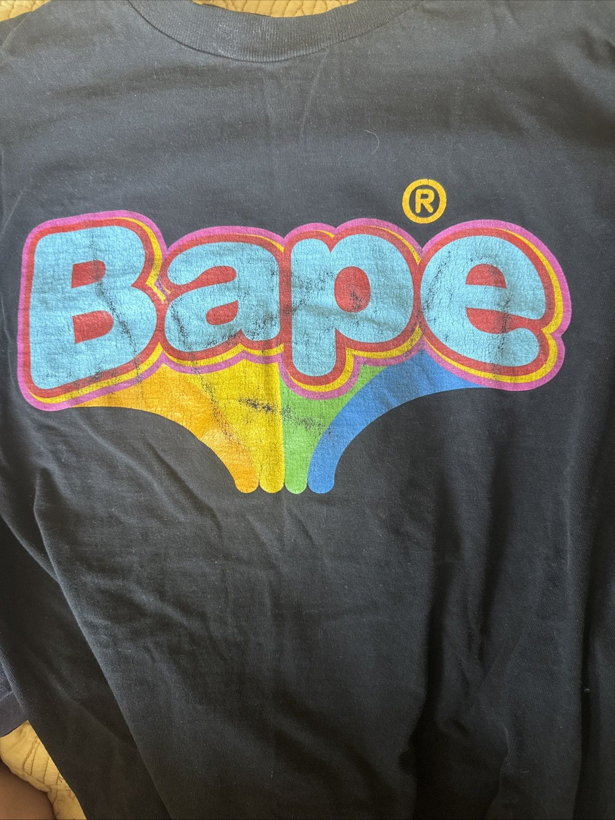 Bape Vintage Bape Rainbow Bubble Logo Tee - Black Size US M / EU 48-50 / 2 - 8 Thumbnail