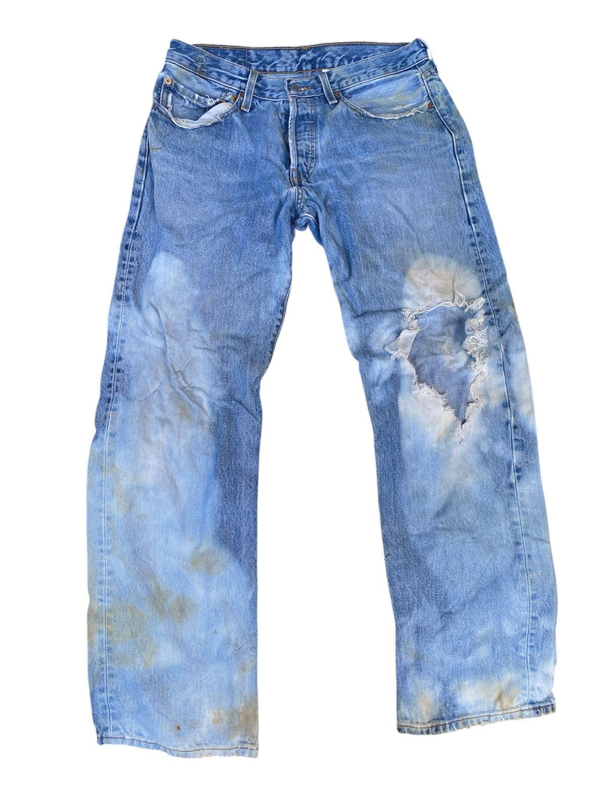 Levi's Vintage Trashed Levis 501 Jeans Distressed Size US 30 / EU 46 - 1 Thumbnail