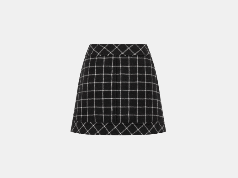 Dior o1w1db11225 450J12 Wrap Mini Skirt in Black/White Size 30" / US 8 / IT 44 - 2 Thumbnail