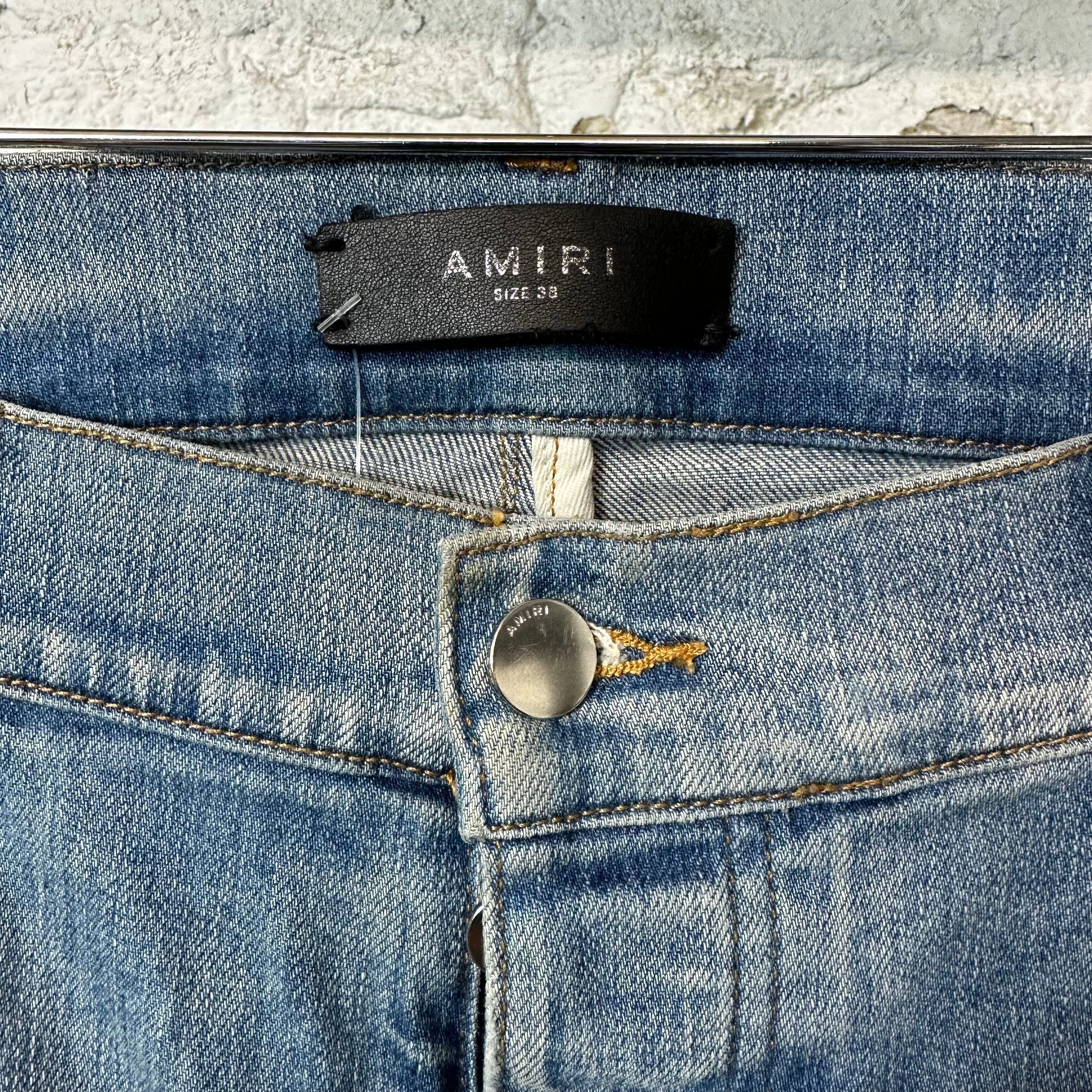 Amiri Amiri MX1 Pink Crystal Patch Blue Denim Jeans Sz 38 Size US 38 / EU 54 - 3 Thumbnail