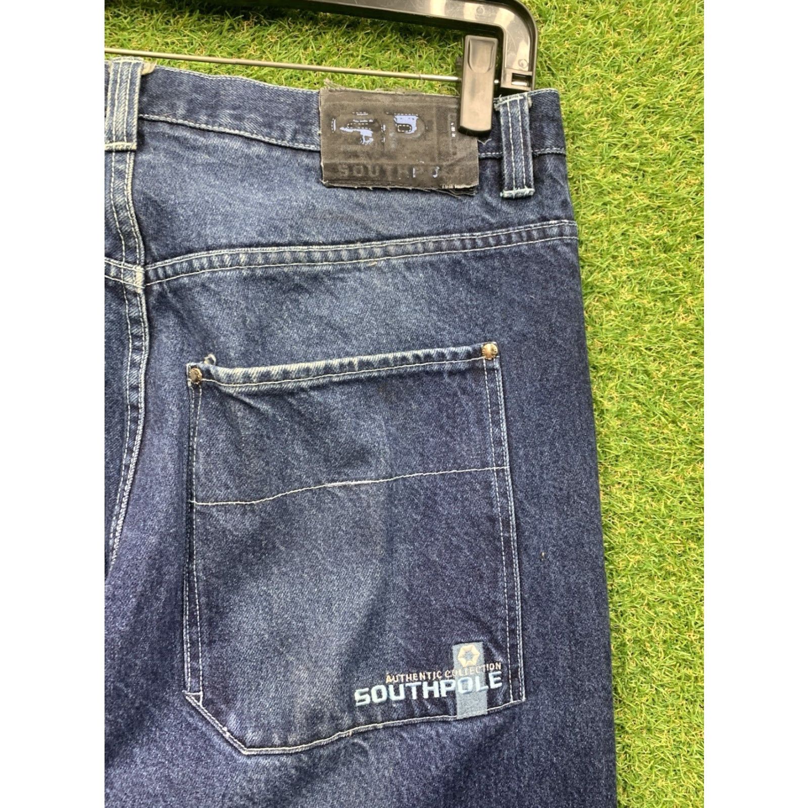 Southpole VINTAGE Southpole Wide Leg Jeans Mens 36x32 Dark Denim Embroidered Y2K Blue Size US 36 / EU 52 - 3 Thumbnail