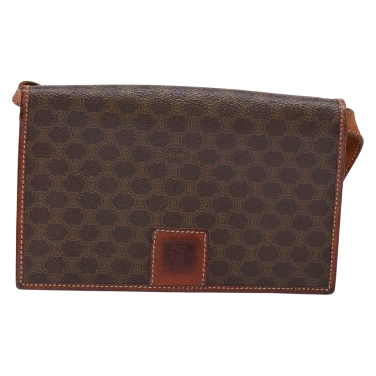 Celine CELINE Macadam Canvas Shoulder Bag Pvc Leather Brown Gold Size ONE SIZE - 2 Thumbnail