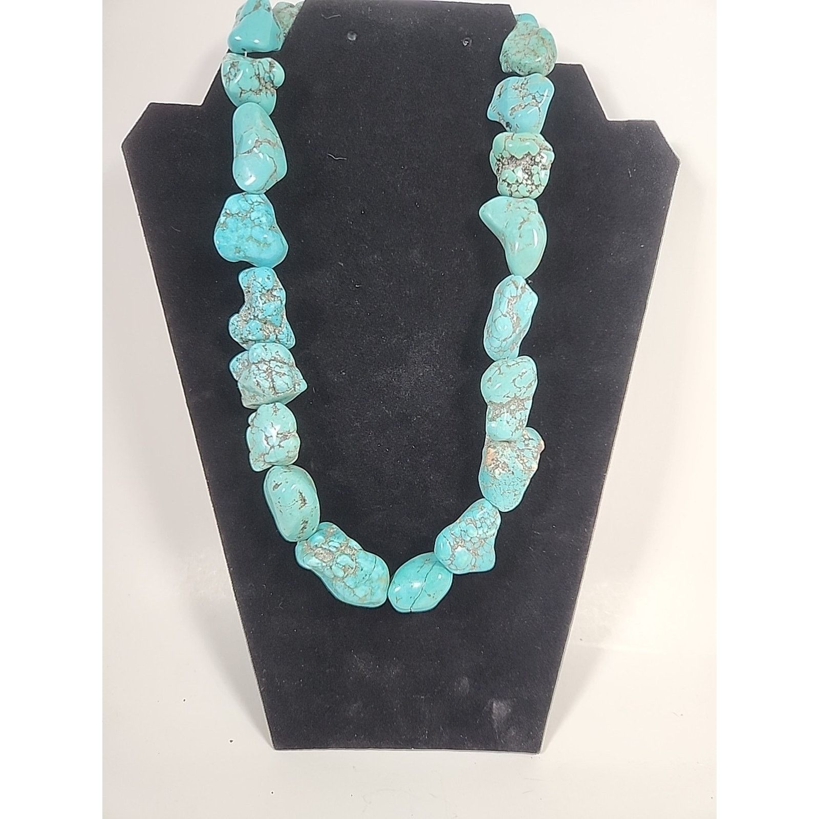 Other Vintage Large Chunky Rough Turquoise Necklace Size ONE SIZE - 1 Thumbnail