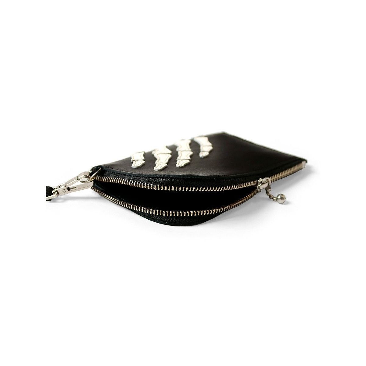 Kapital Kapital Leather Thumbs Up Bone Hand Zip Neck wallet Bag Size ONE SIZE - 8 Thumbnail
