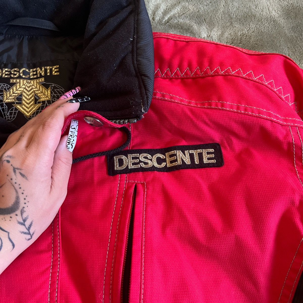 Descente Red and Black Designer Descente Insulated Coat Size US M / EU 48-50 / 2 - 3 Thumbnail