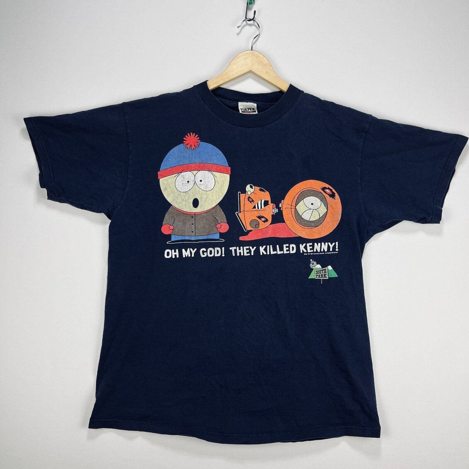 image of Vintage 90's South Park Kenny Kyle T Shirt XL in Blue, Men's