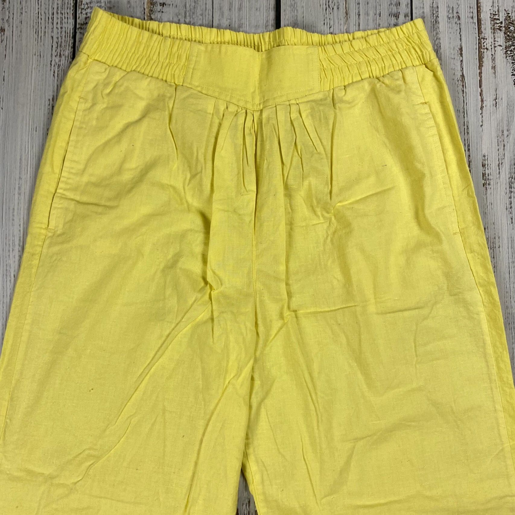Vintage VINTAGE Francesca A Milano Lightweight Chino Pants Women L Banana Yellow Beach 80s Size 36" / US 14 / IT 50 - 2 Thumbnail