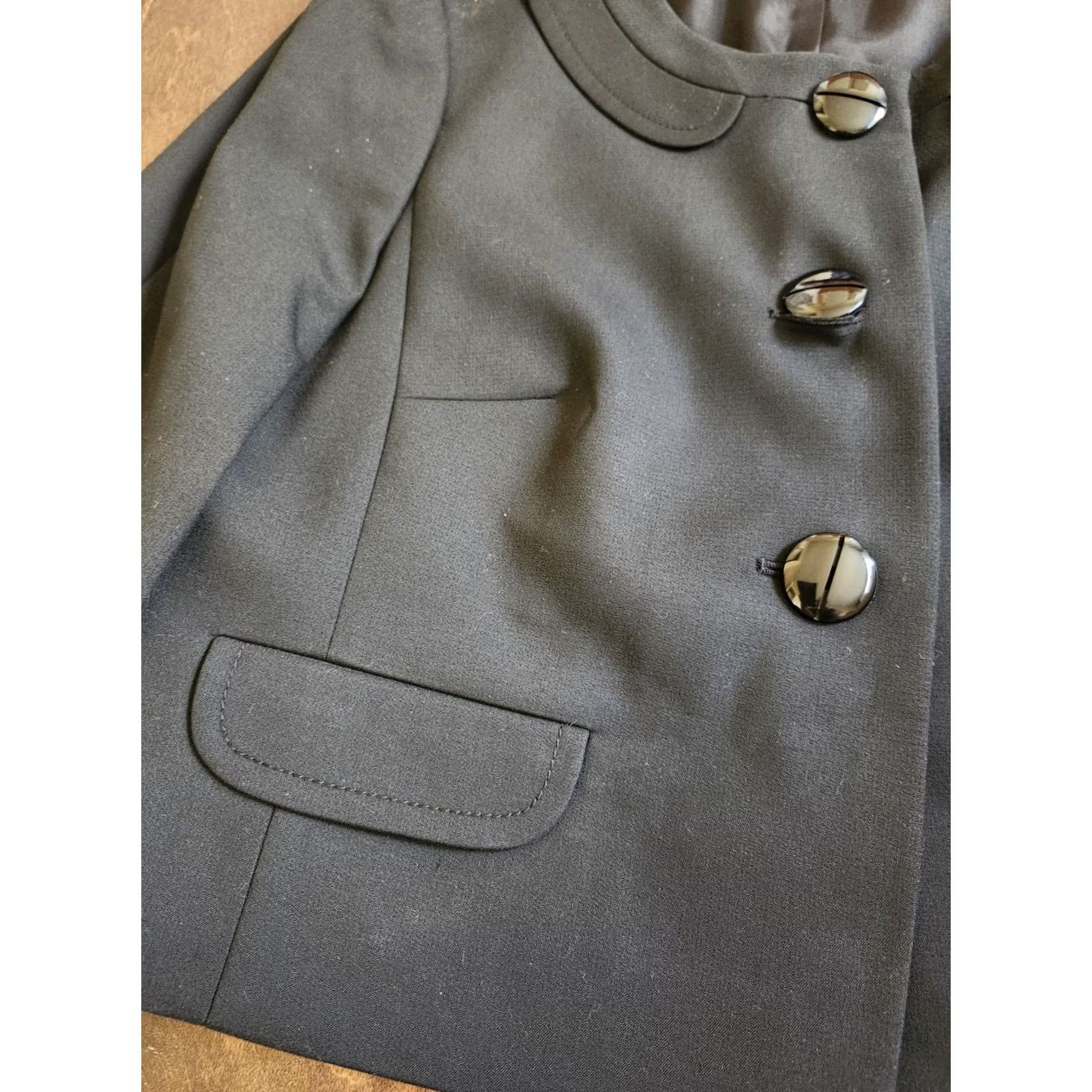 Loft LOFT Women Jacket Black Button Short Sleeve Lined 12 Regular Size 12 Formal Business Party/Cocktail Travel Size 34" / US 12 / IT 48 - 7 Thumbnail