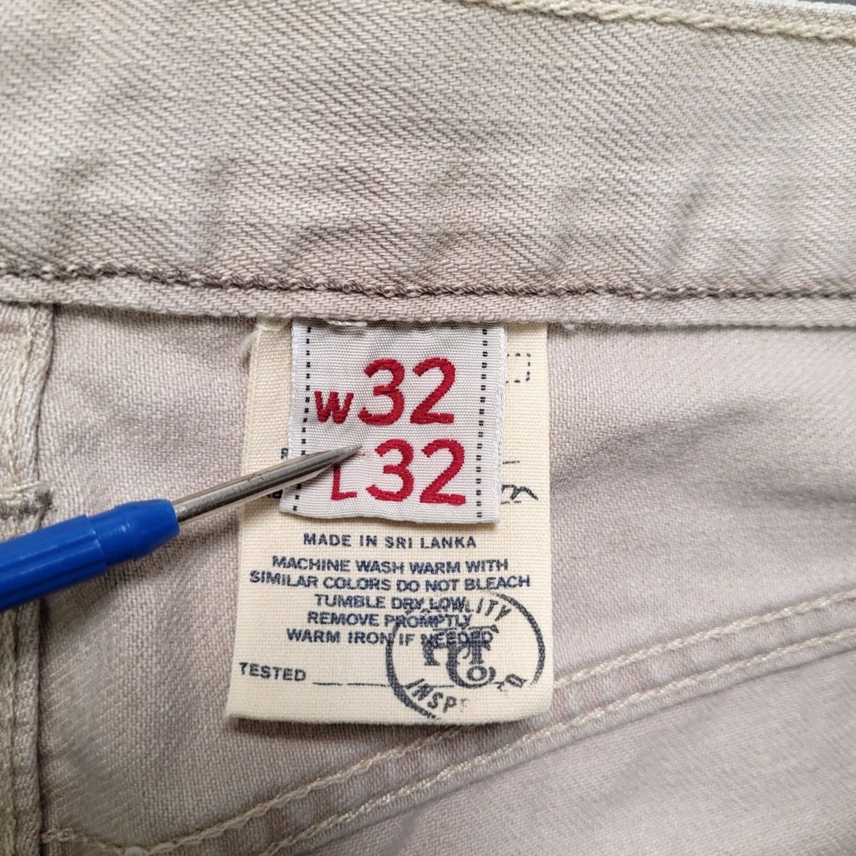 Abercrombie & Fitch Abercrombie & Fitch Jeans Mens Distressed Heavyweight Tan Khaki 32x31 5-Pocket Denim Straight Relaxed 32 Beige 90s Vintage Style Mens Size US 32 / EU 48 - 3 Thumbnail