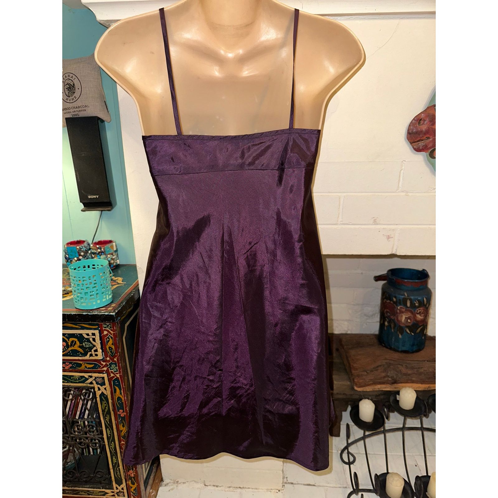 Nanette Lepore NANETTE LEPORE PURPLE SILK SLIPDRESS 4 Size S / US 4 / IT 40 - 3 Thumbnail