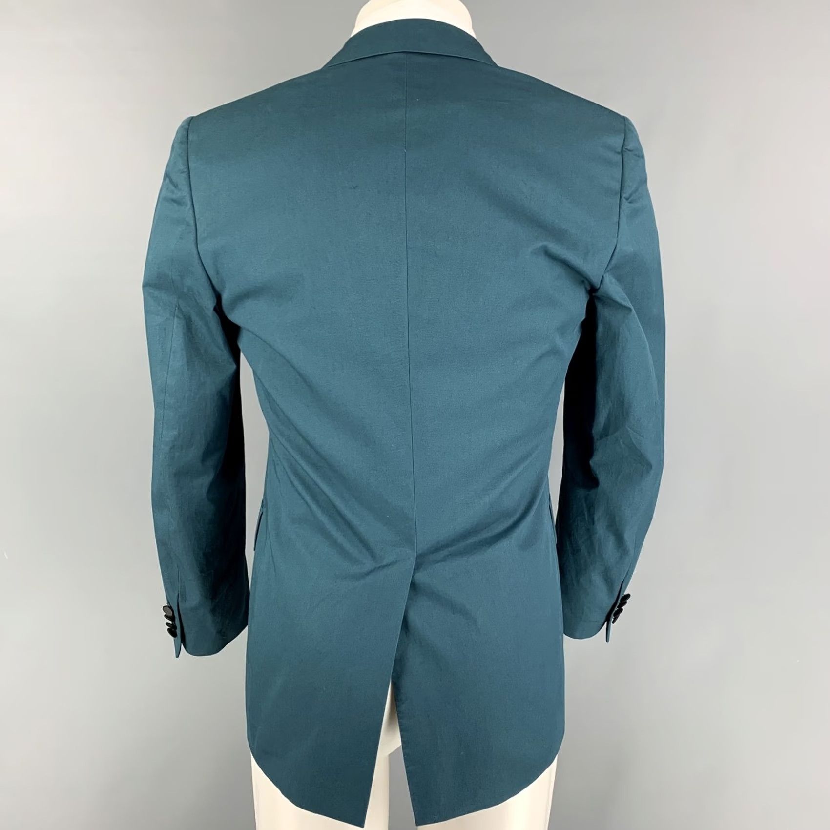 Lanvin LANVIN Sport Coat Size 36 Teal Black Tweed Cotton Peak Lapel Mens Size US XXS / EU 40 - 3 Thumbnail