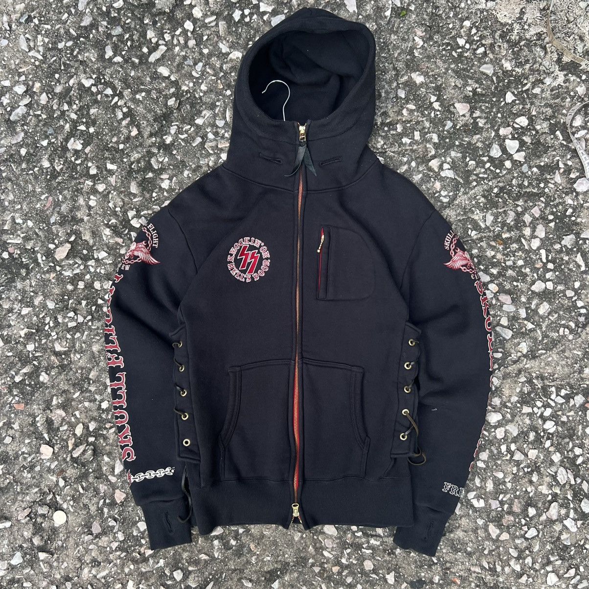 Japanese Brand “SKULL”KNOCKING ON HELL DOOR ZIP UP RIDE HOODIE Size US S / EU 44-46 / 1 - 2 Thumbnail