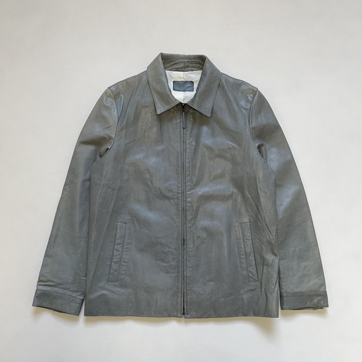 Prada Mid 2000s Powder Blue Treated Leather Jacket Size US M / EU 48-50 / 2 - 21 Thumbnail