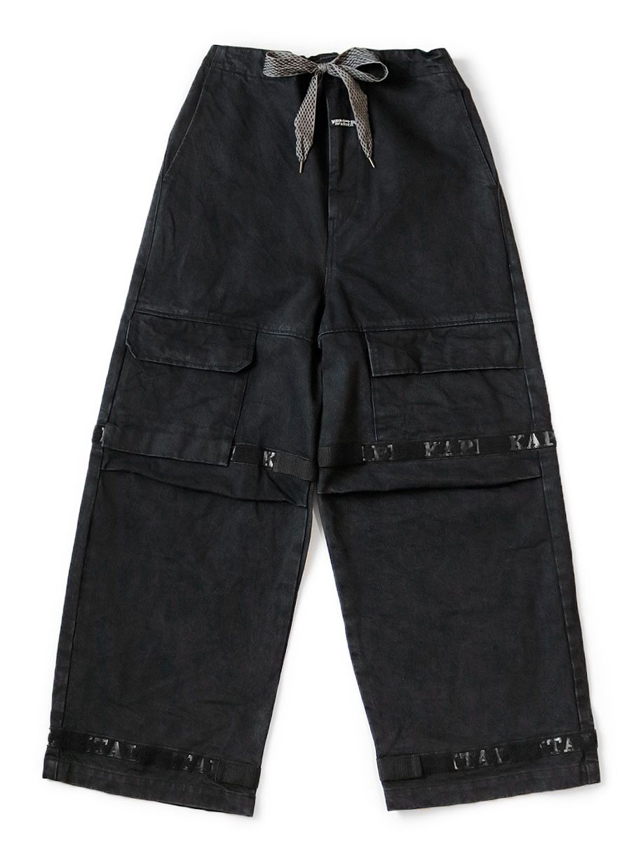 Kapital Kapital 14oz black x black denim nouvelle shuttle pants Size US 32 / EU 48 - 1 Preview