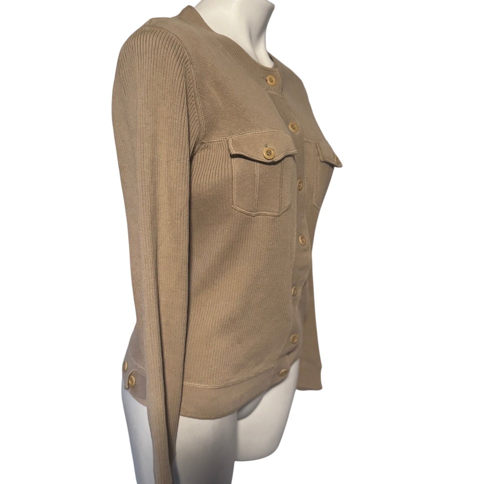 Esprit Esprit Tan Utility Button Front Sweater - Medium Size M / US 6-8 / IT 42-44 - 5 Thumbnail