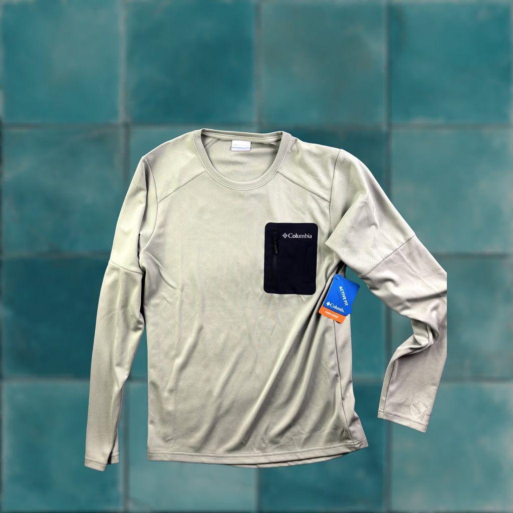 Vintage Columbia Omni-Wick Shirt Mens S Green Long Sleeve Zip Chest Pocket Performance Top Size US S / EU 44-46 / 1 - 1 Thumbnail