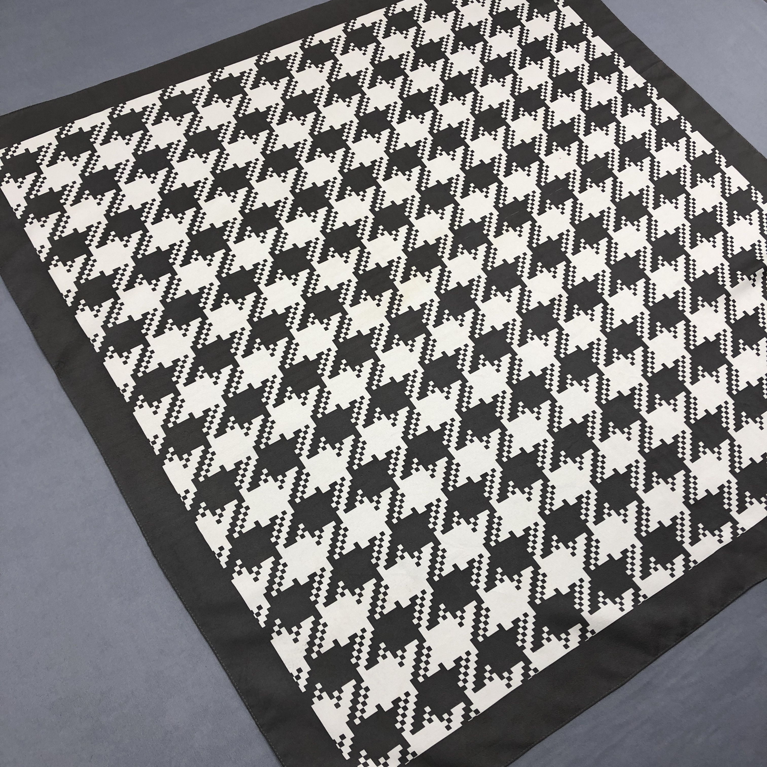 Japanese Brand Vintage Houndstooth SILK Scarf Twill Stole Wraps Scarves Size ONE SIZE - 3 Thumbnail