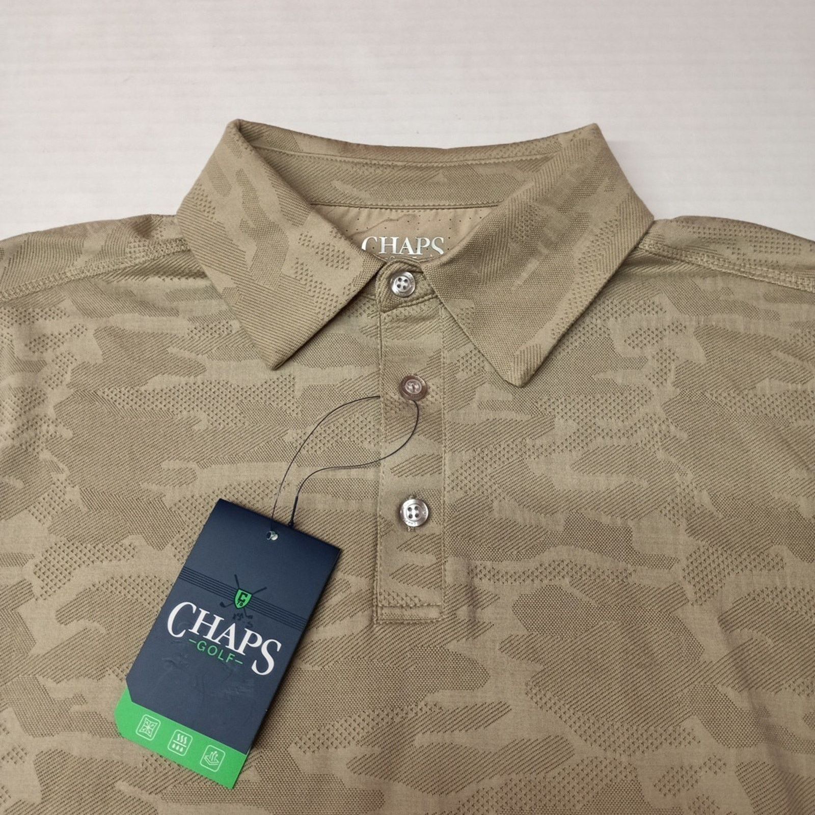 Chaps Chaps Golf Camo Polo Shirt Men's S Small Khaki 4-Way Stretch Size US S / EU 44-46 / 1 - 2 Thumbnail