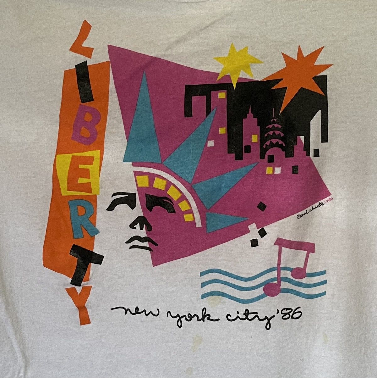Other Vintage 1986 Liberty New York City Graphic T-shirt Large Size US L / EU 52-54 / 3 - 2 Thumbnail