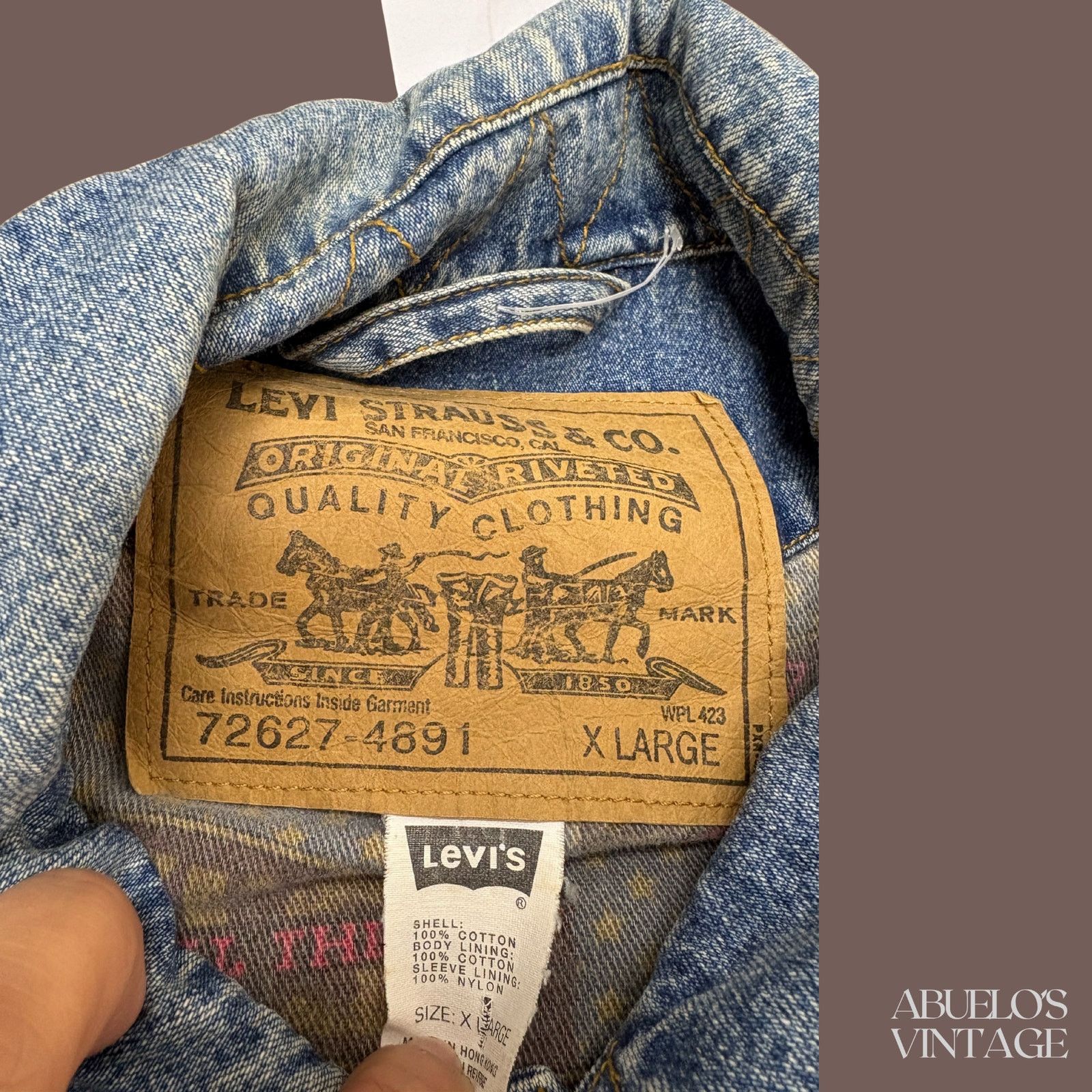Levi's VTG Denim Jacket | Levi’s Blue Cinch | 90s Workwear Size US XL / EU 56 / 4 - 4 Thumbnail
