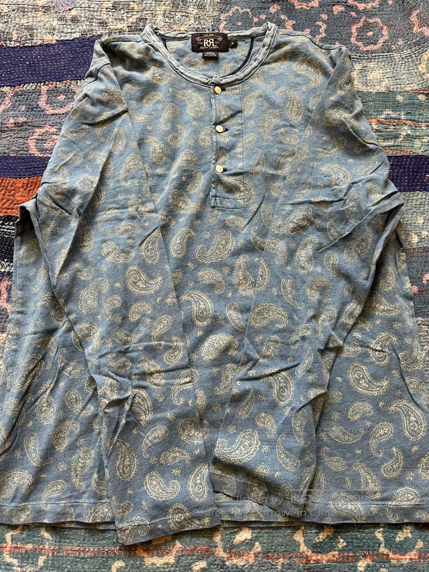 RRL Ralph Lauren ralph lauren paisley print long sleeve tee. Size US XL / EU 56 / 4 - 4 Thumbnail