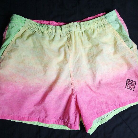 Ocean Pacific Vintage Ocean Pacific Neon Gradient Swim Shorts Size US 32 / EU 48 - 1 Thumbnail