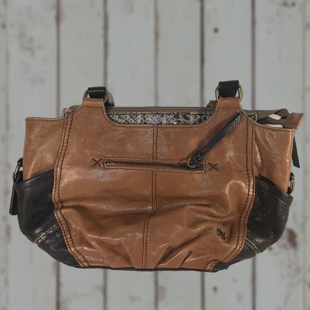 The Sak The Sak Leather Satchel Bag, Medium, Brown/Black, Casual Travel Workwear, Women Size ONE SIZE - 1 Thumbnail