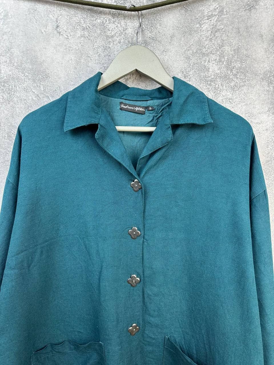 Gudrun Sjoden Gudrun Sjoden Teal Button Front Oversized Shirt Size S / US 4 / IT 40 - 4 Thumbnail