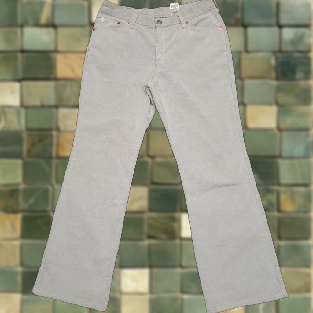 Etro VINTAGE Levis Pants Women 13 Gray Corduroy 517 Boot Cut 90s Style Casual Size 34" / US 12 / IT 48 - 1 Thumbnail