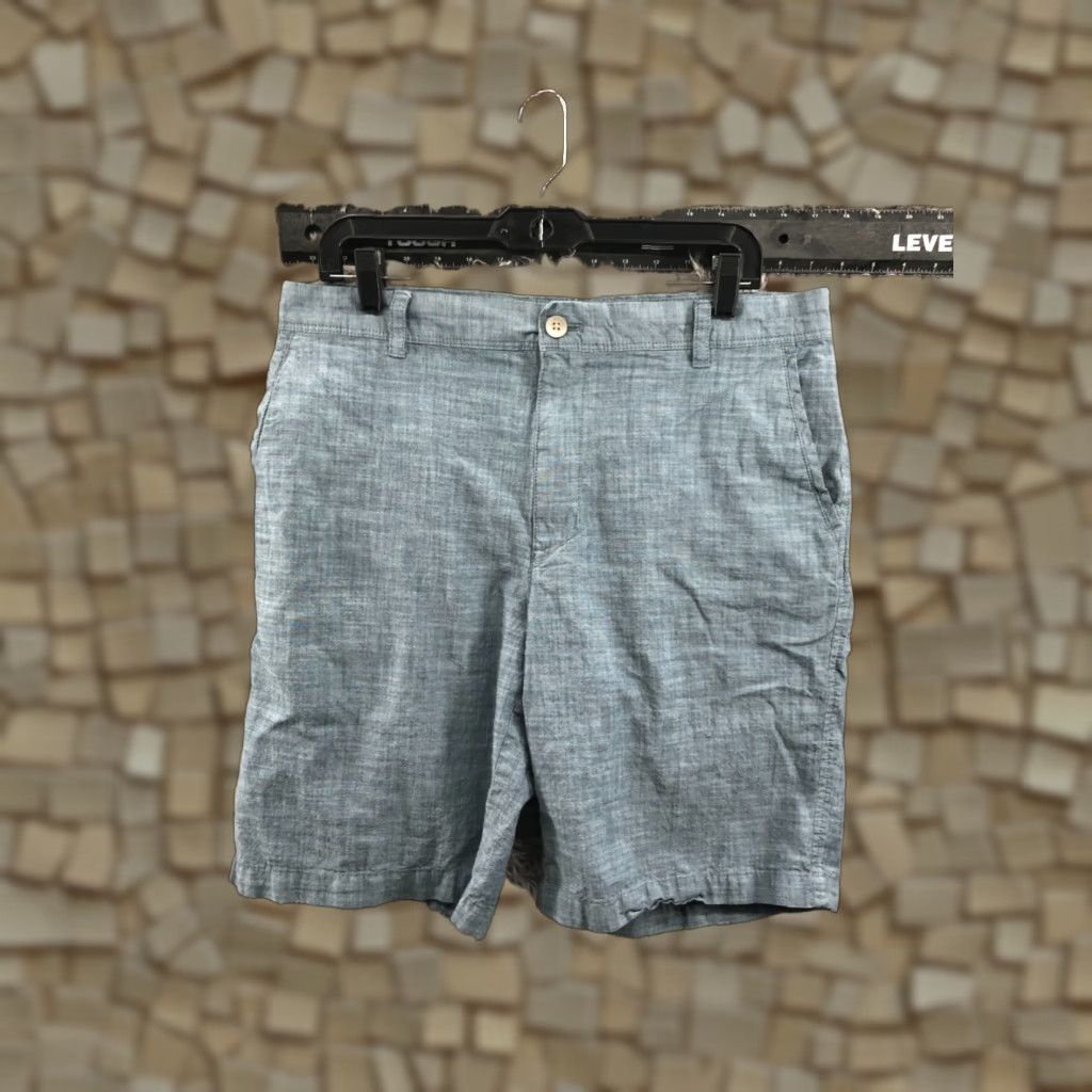 Van Heusen Van Heusen Mens Bermuda Shorts 34 Mid Blue Denim Cotton Blend 5-Pocket Flat Front Belt Loops Regular Size US 34 / EU 50 - 1 Thumbnail