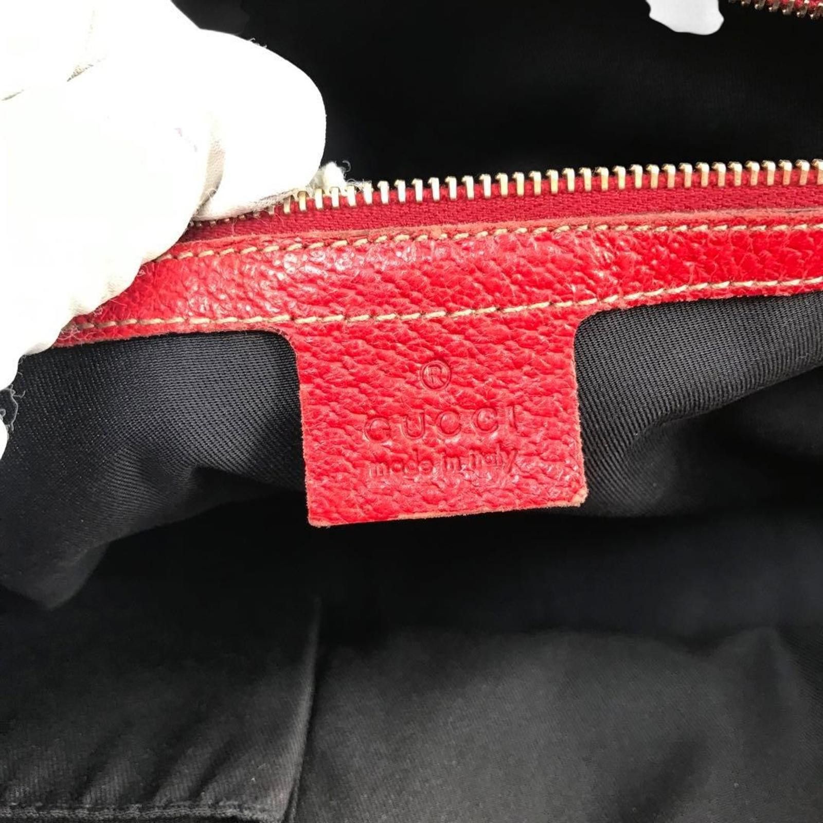 Gucci - Supreme Canvas Tote Bag Red Leather Trim
