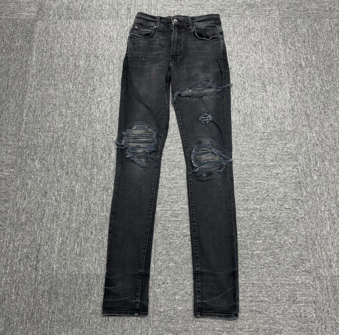 Amiri Amiri mx1 black patchwork jeans in size 29 | Grailed