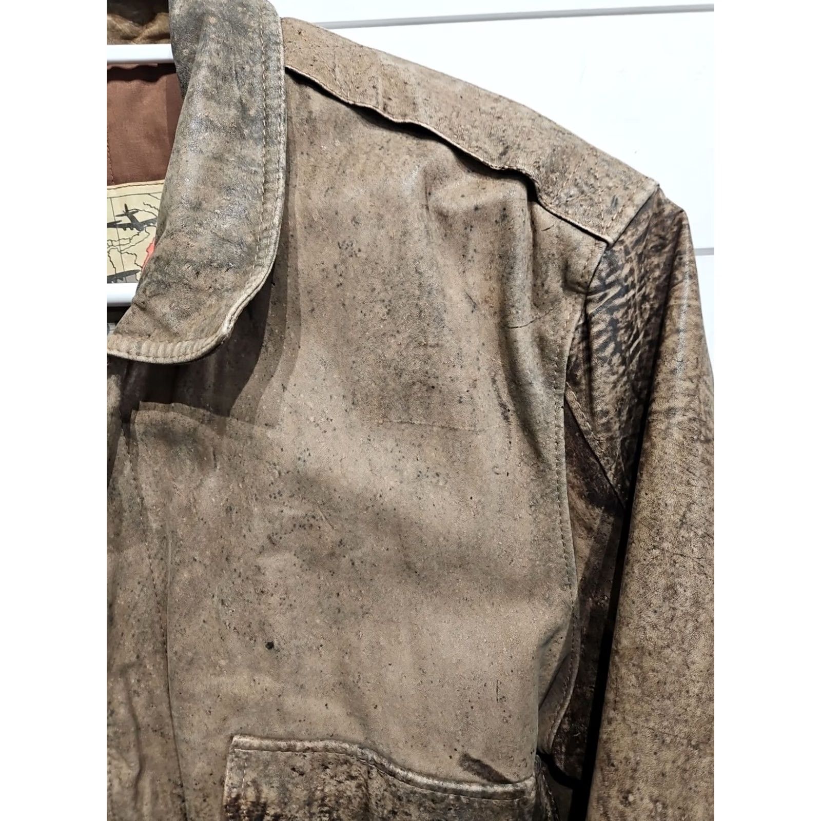Vintage VINTAGE Burma Run Brown Leather Bomber Jacket Mens L 1990s Aviator Distressed Leather Quilted Liner Winter Fall Spring Motorcycle Style Size US L / EU 52-54 / 3 - 2 Thumbnail