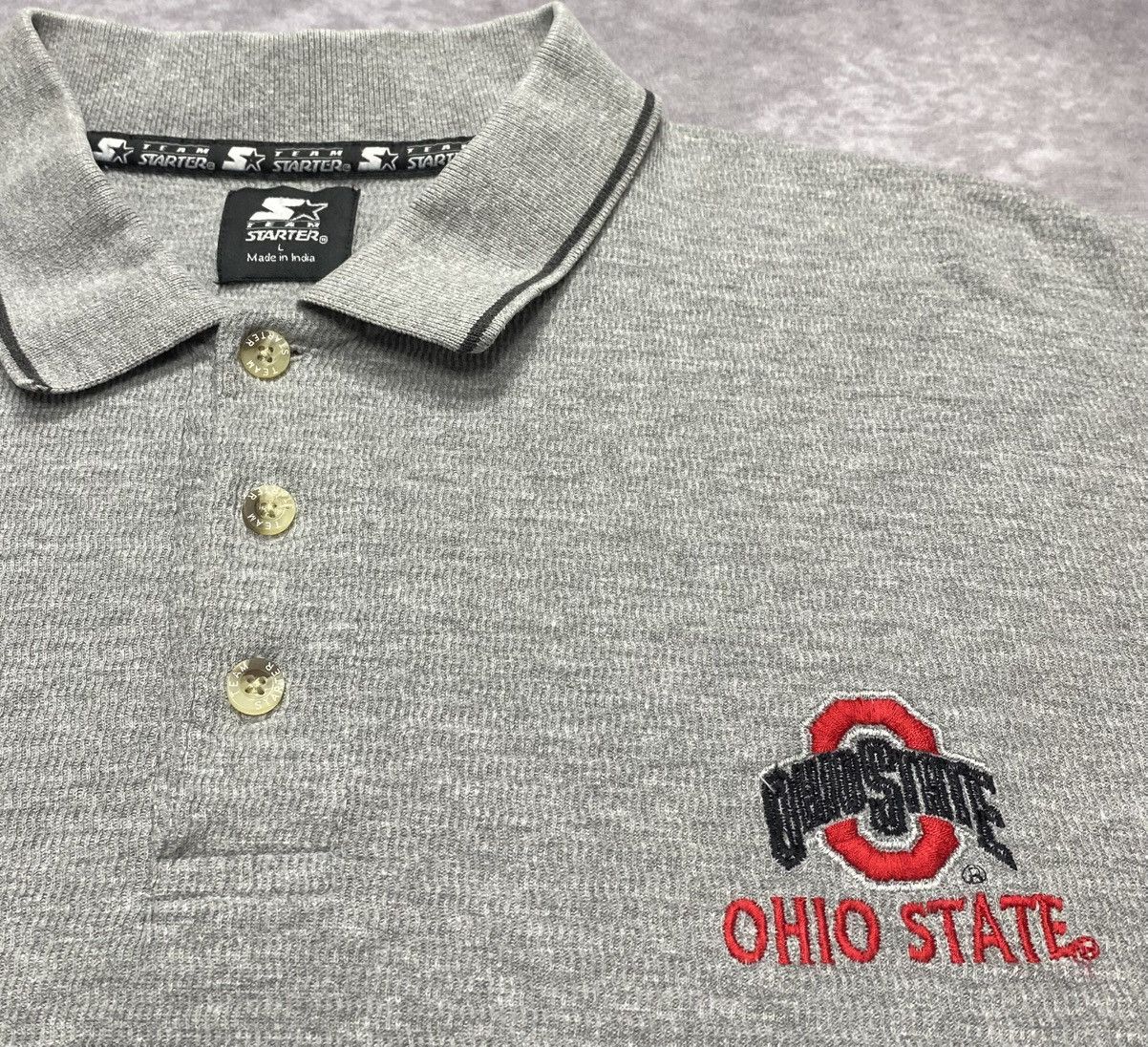 Starter 90’s Vintage Starter Ohio State Buckeyes Polo Shirt Size US L / EU 52-54 / 3 - 2 Thumbnail