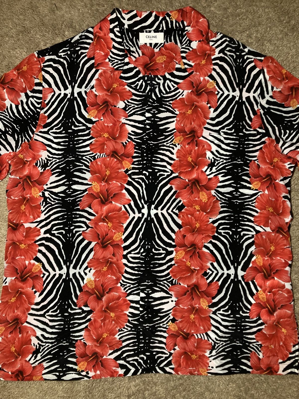 Celine New SS25 Celine Floral Bloom Silk Camp Collar Shirt Hawaiian Size US L / EU 52-54 / 3 - 1 Thumbnail