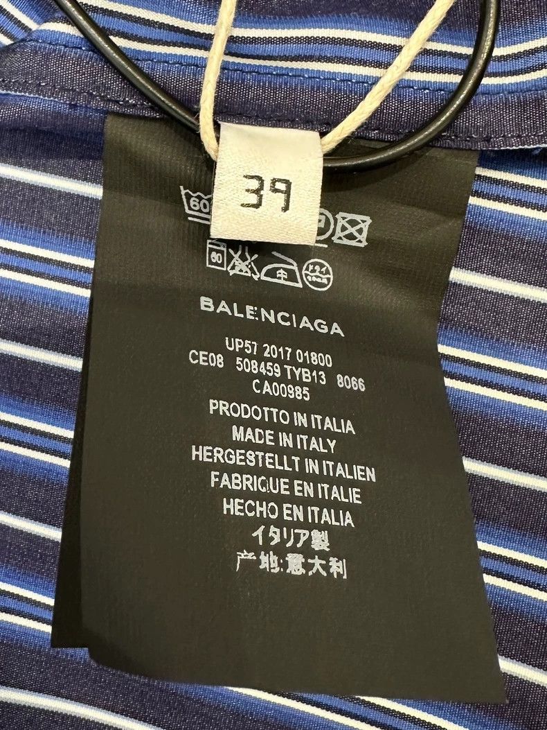 Balenciaga Balenciaga size 39 Blue Stripe Long Sleeve Shirt 2501-Nexta Size US M / EU 48-50 / 2 - 8 Thumbnail