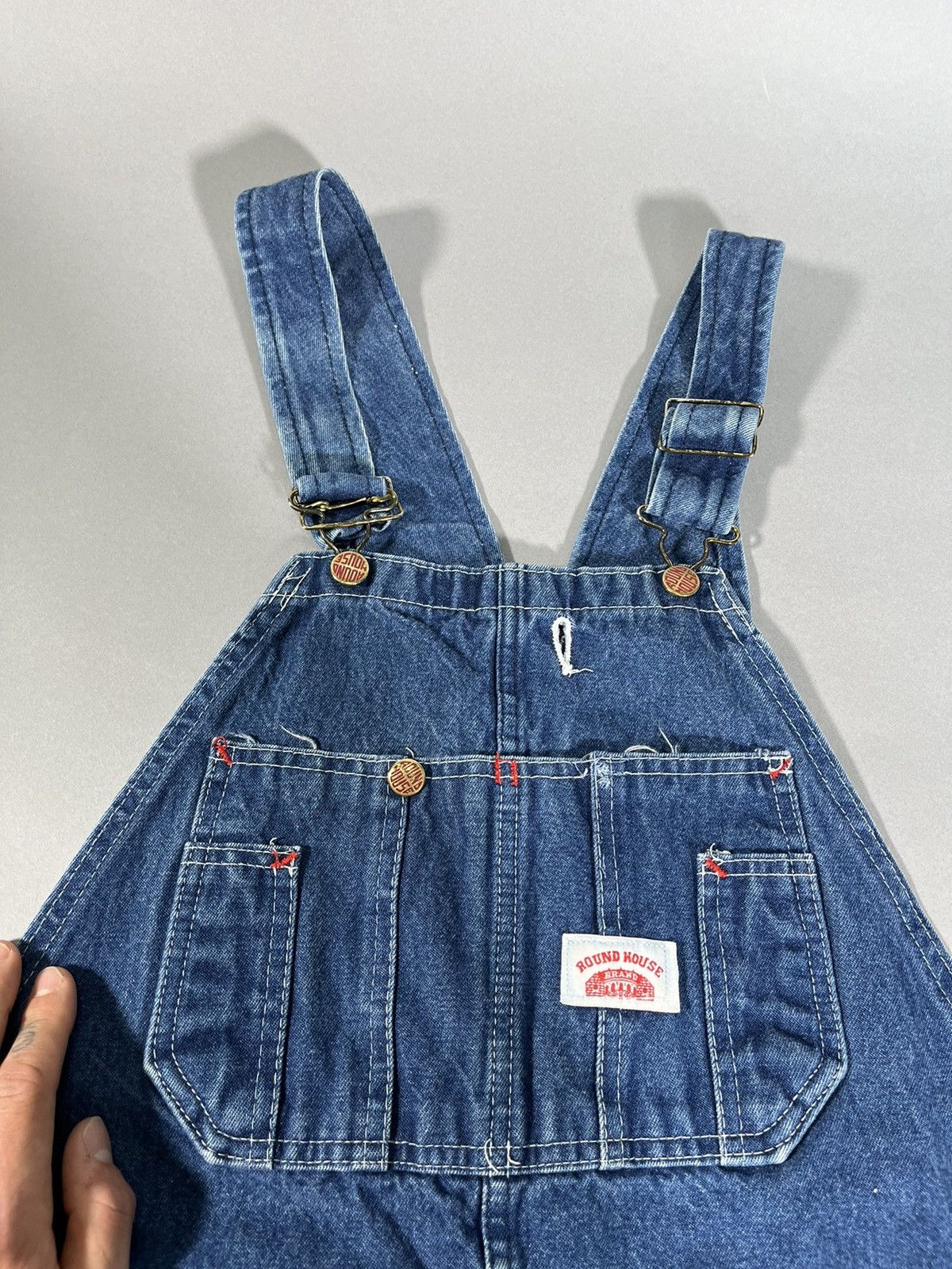 Other Rare Vintage Workers Round House Denim Overalls Size US 32 / EU 48 - 2 Thumbnail