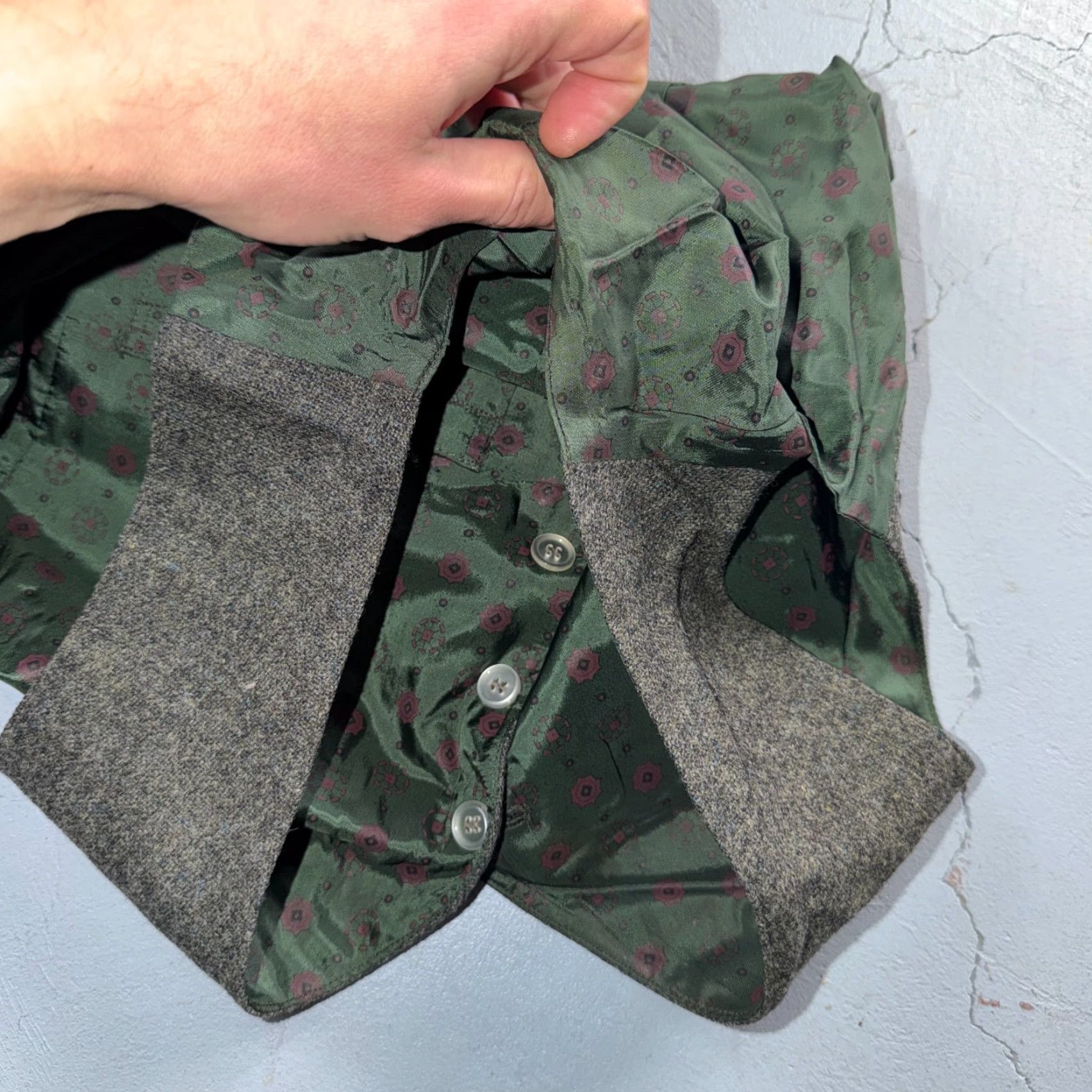 Doublet VINTAGE Vest Mens Gray Green Waistcoat Size S 1940s 1950s Double Sided Rare Suit Size US S / EU 44-46 / 1 - 7 Thumbnail