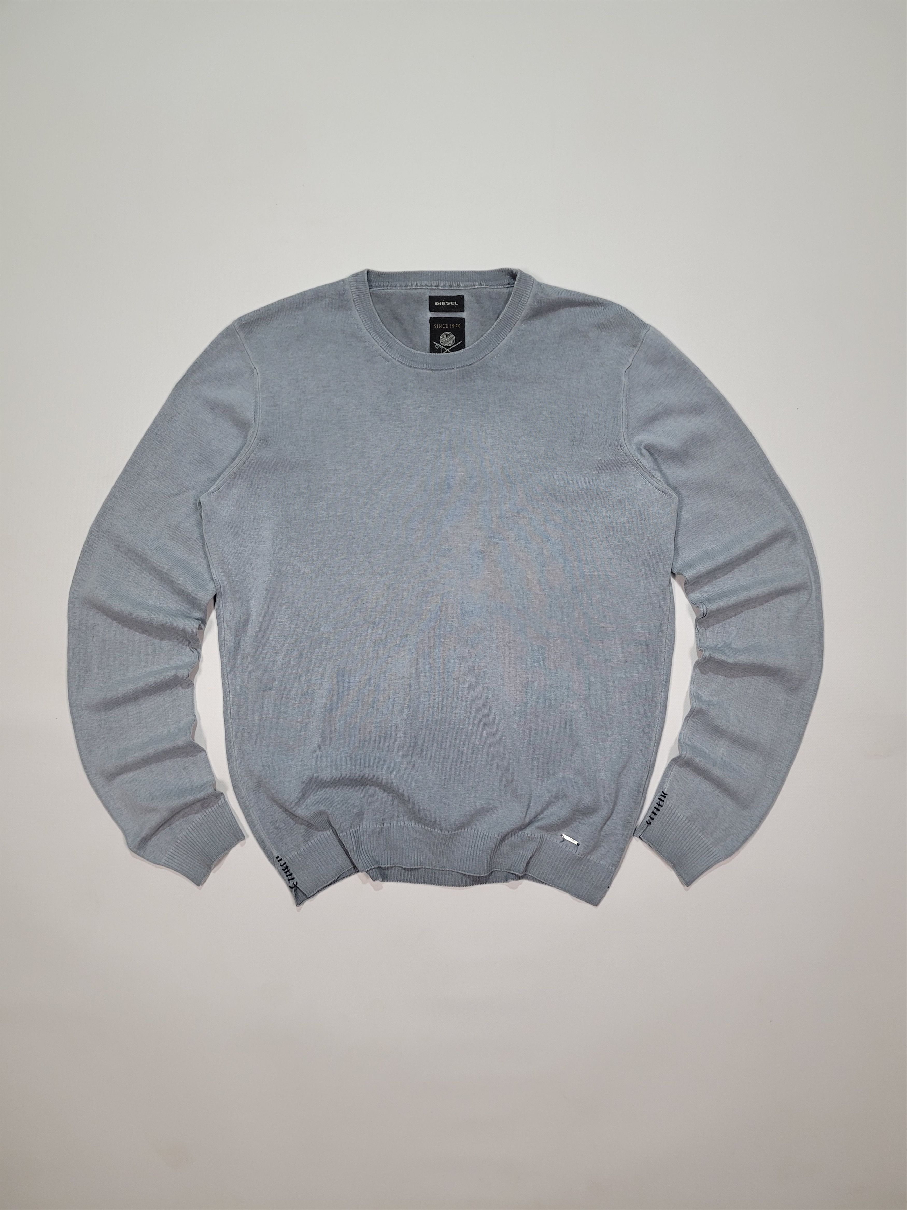 Diesel DIESEL Lightweight Mens Light Grey Sweater with Mini Logo Size US L / EU 52-54 / 3 - 1 Thumbnail