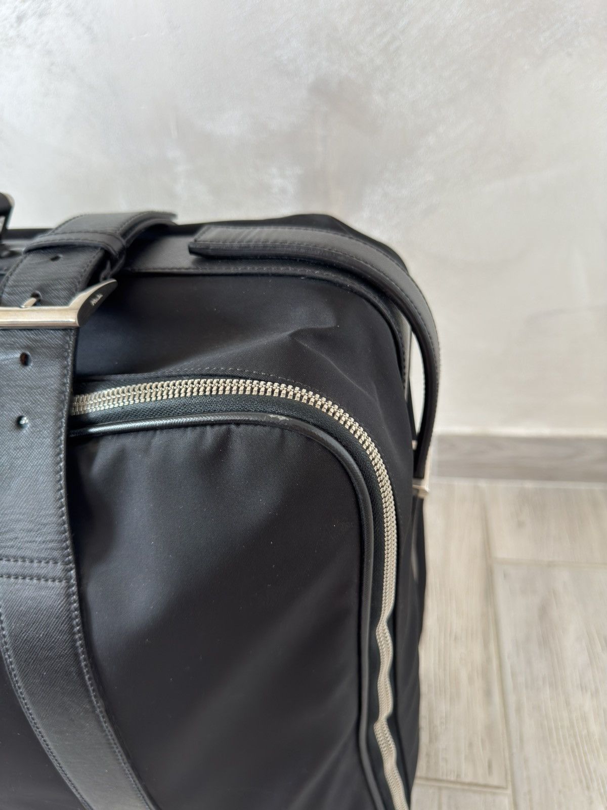 Prada Prada Triangle Logo Nylon Luggage Bag - Black Size ONE SIZE - 4 Thumbnail