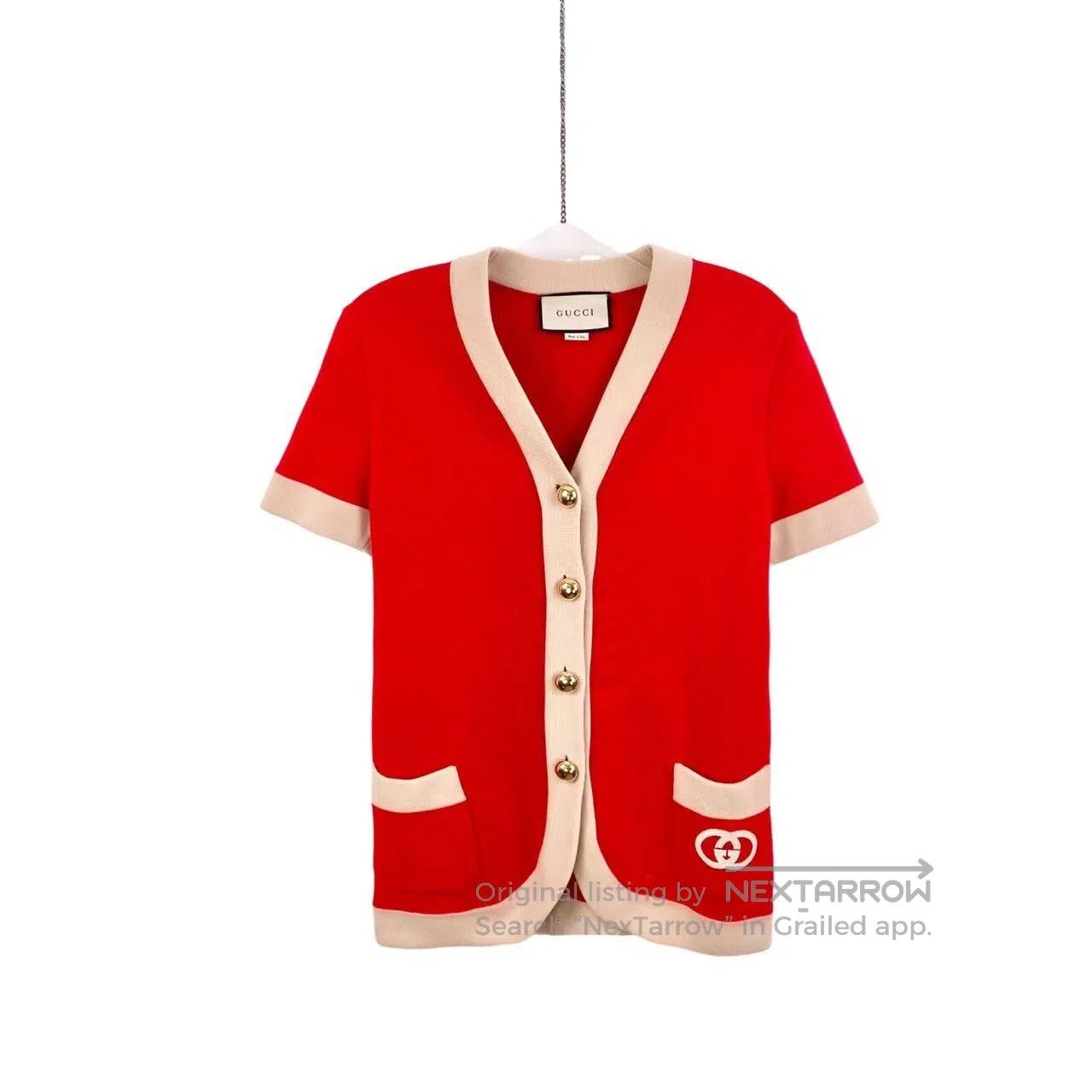 Gucci Guicci Gold button-knit cardigan jacket| Size S / US 4 / IT 40 - 1 Thumbnail