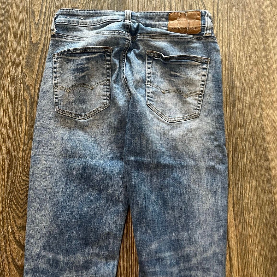 American Eagle Outfitters American Eagle Mens Slim Straight Jeans Blue Size 29x32 Size US 29 - 12 Thumbnail